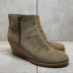 J. Crew MacAlister zip faded chino suede wedge 9